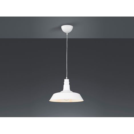 Retro Pendelleuchte WILL Lampenschirm Metall Weiß Ø 36cm