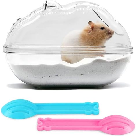 Hamster Sand Bath Transparent Bath Container Small Pet Tray Dwarf Hamsters Gerbils Mice Small Rodents 16 (1/5)