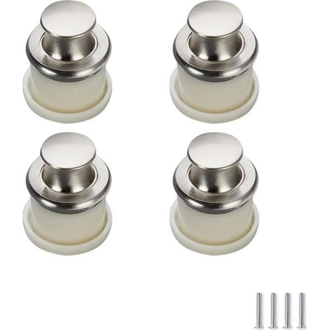 4 pièces Bouton poussoir encastré invisible, poignée cachée pour placard, tiroir, cuisine et porte. Modèle à trou unique pour meubles. (1/5)