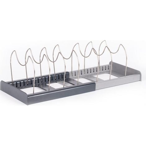 Support à casseroles 1 pièce, support à casseroles de cuisine avec 7 compartiments réglables, parfait pour les casseroles et les ustensiles de cuisine (1/4)