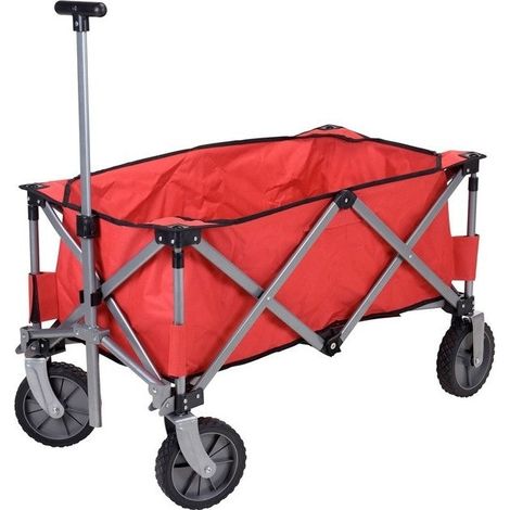 Chariot de jardin pliable 90 x 49 x 58 cm – Charge maximale 100 kg – Roues tout-terrain pour plage et camping – Koopman (1/3)