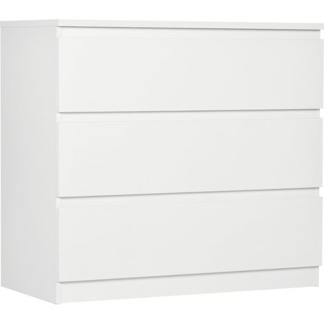 Homcom – Commode enfant 3 tiroirs – Design mince et brillant – Dimensions 80 x 39 x 73 cm – Construction robuste en MDF – Finition résistante à l'eau