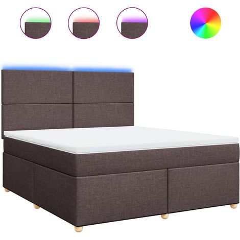 Maison Exclusive - Giroletto a Molle con Materasso Marrone Scuro 180x200cm Tessuto