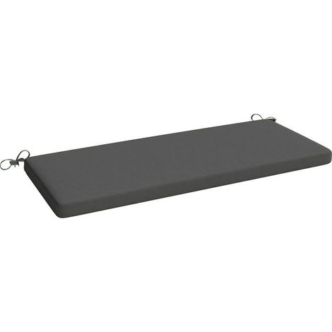Coussin de banc imperméable, galette de siège d'extérieur avec housse amovible et sangles de fixation pour jardin et terrasse, 110 x 46 cm, gris foncé (1/5)