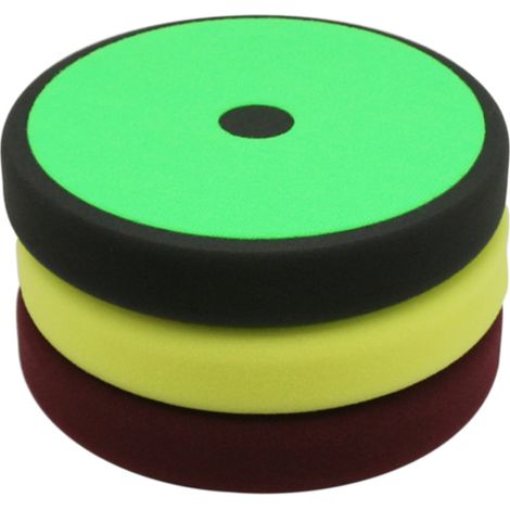 Kit de 3 tampons de polissage de 14 cm (5,5 pouces) pour voitures et yachts : élimination des rayures, de l'oxydation et des défauts. (1/5)