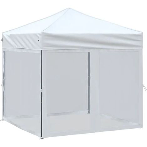 Tente pliante de réception, parois blanches, 2 x 2 mètres (1/5)