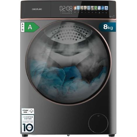 Cecotec Lavadora Secadora 8-5Kg Carga Frontal Bolero Wash&Dry 85900 Inverter Steel A, 1400 rpm, 11 programas, Motor Inverter (1/5)