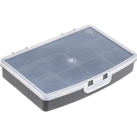 Rs Pro – Boite compartimentée 7 compartiments en plastique PP – Dimensions 30mm x 122mm x 175mm – Couvercle transparent pour visibilité