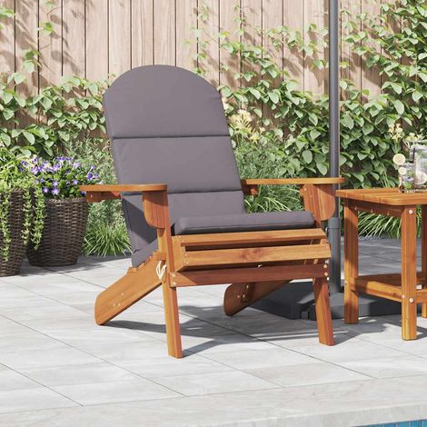 vidaXL Sedia Adirondack da Giardino con Cuscini Legno Massello Acacia (1/5)