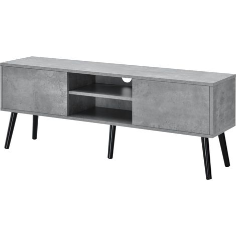 Mobile TV di design Porta TV 120 cm nero effetto cemento 030005863