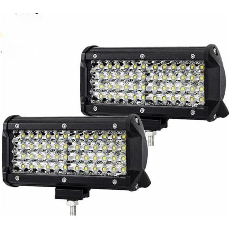 LED-Arbeitsleuchte für Traktor, 144 W, 16,5 cm, Auto-LED-Strahler, 12–24 V, Streifen-LED-Arbeitsleuchte, wasserdicht, IP67, LED-Arbeitsleuchte für 4X4, Auto, LKW, SUV, Boot, 2 Stück