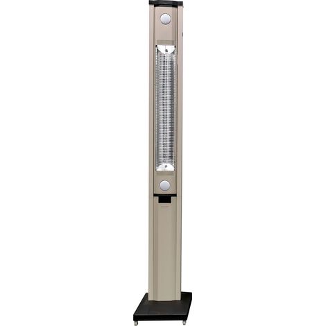 Stufa Elettrica ad infrarossi da Esterno 50x25x200 cm in Fibra di Carbonio con Luce Led Skyline Mocca Mousse