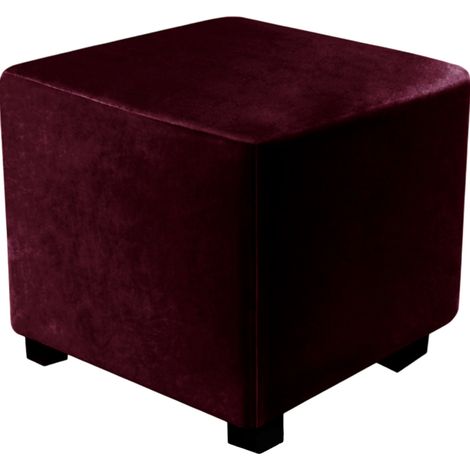 Housse de repose-pieds de canapé extensible en velours argenté, imperméable, lavable, anti-poussière et anti-griffures de chat, couleur fuchsia. Convient également comme tabouret d'enfilage ou pour ta