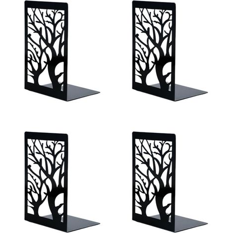 Serre livre,Lot de 4 Serres Livres en Métal,Organisateur Livres pour Étagères, Anti-Rayures et Antidérapant Presse Livre Noir pour Enfant, Bureau,Salon et Salle D'étude,École,Librairie et Bibliothèque (1/4)
