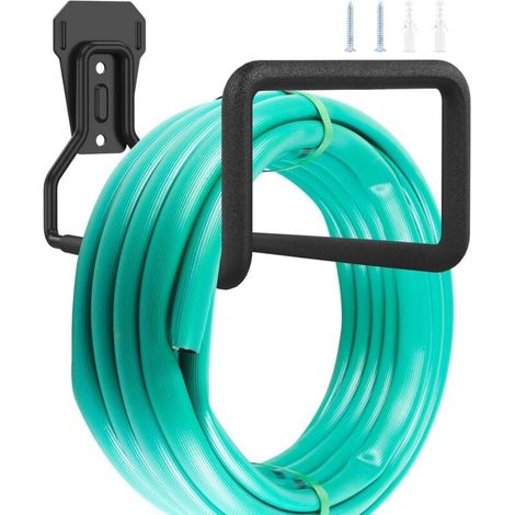 Support mural CHOYCLIT pour tuyau d'arrosage 19x12 cm, étrier en acier robuste, crochet de fixation solide avec adaptateurs pour prolongateurs d'eau, rangement pratique. (1/5)