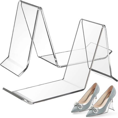 Set mit 2 Schuhaufstellern aus Acryl für Einkaufszentren, Halter für Sandalen und Sneaker – 15 x 9 x 5 cm (1/3)