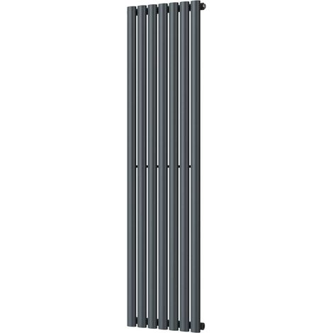 Omeara - Anthracite Vertical Radiator H1600mm x W406mm Single Panel