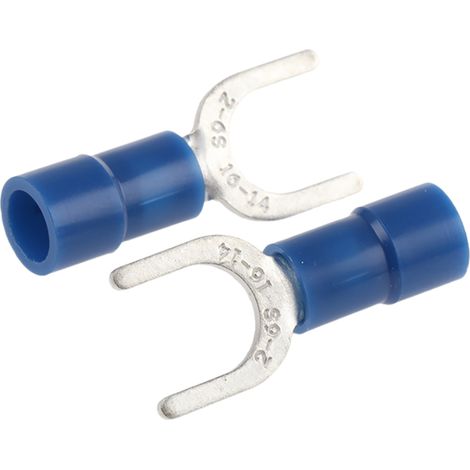 Cosse à fourche à sertir RS PRO Isolé, Bleu 14AWG 2.5mm² 16AWG 1.5mm²