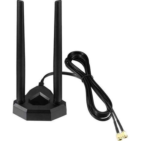 Antenne Wifi - Tri Bande 2,4 GHz 5 GHz 6 GHz - RP-SMA Male - Câble Coaxial 1,2 M - Pour Routeur Carte Wifi PCIe USB Point D Accès - 1 Piece (1/5)