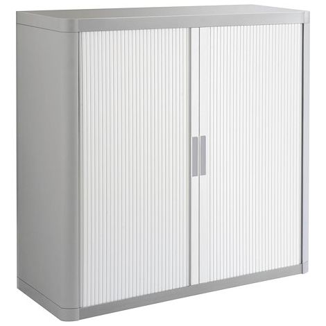 Armoire à rideaux démontable easyOffice 104 x 110 cm corps gris - rideaux blancs