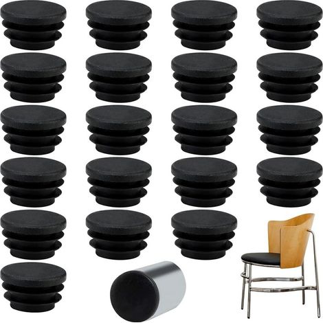 20 Stück runde 30-mm-Klappenkappen für Tuben mit einem Außendurchmesser von Ø 30 mm, schwarze Kunststoffkappen, 30 mm, runde Kappe (30 mm, 20 Stück) (1/5)