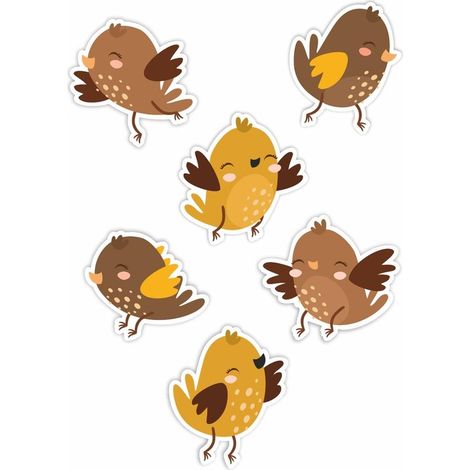 Doppelseitige Fensterdekorationen – Spatzen 01, 6 Stück