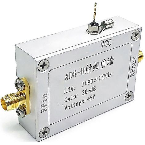 ADS-B 1090MHz RF Avant-garde RF Amplificateur LNA Filtre double Pièces de communication 38dB Gain élevé (1/5)