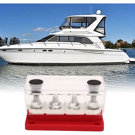 DC12V-48V 300A Stromschiene für Wohnmobil/Boot, Hochstrom-M8-Anschlussklemmen, 4-poliger Verteilerblock, rot (1/5)