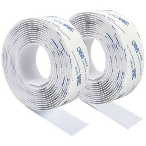 3M Scratch Autocollant Double Face,Ruban Adhésif Double Face Puissant Blanc Nylon Sans Trace Bande Agrippantes Adhésives 3m×2cm Pour Tapis De Sol Coussins Et Vêtements (1/4)