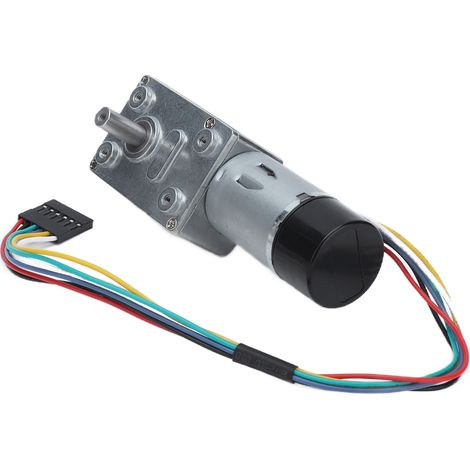 Moteur à vis sans fin JGY-370 24V DC avec encodeur biaxial arbre 14mm moteur réducteur zinc alliage cuivre (1/5)