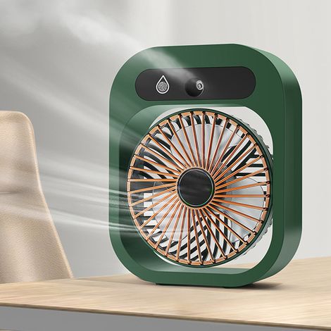 Mini-Luftbefeuchter mit Sprühfunktion, leistungsstarkem USB-Anschluss, leisem Betrieb, wiederaufladbarem Mini-Luftbefeuchter-Ventilator für Büro/Studentenwohnheim (grün) (1/5)