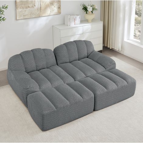 Modulares Sofa 2-Sitzer mit Ottoman Granular Fleece OKMYHOME (1/5)