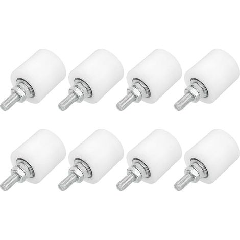 8Pcs Galets Guide Pour Porte Coulissante Porte Blanc (1/5)