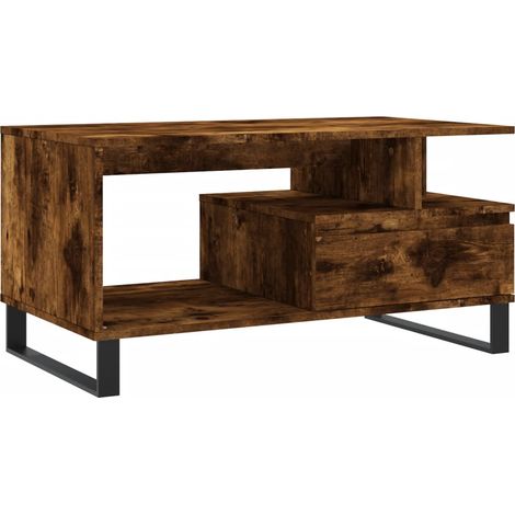 Maison Exclusive - Couchtisch Räuchereiche 90x49x45 cm Holzwerkst