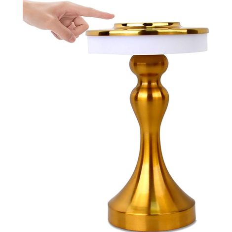 Lampe de Table LED Sans Fil Tactile Rechargeable, 3 Niveaux Intensité Réglable, Lampe Chevet Moderne pour Bureau Chambre Salon (1/5)