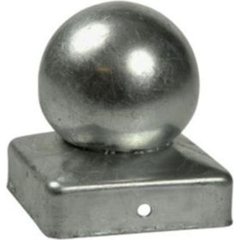 Capuchon de poteau avec boule pour poteaux galvanisés à chaud de 7 x 7 cm
