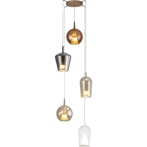 Suspension, Suspensions multi 5 Elsa Mantra Transparent en Verre, MANTRA (1/3)