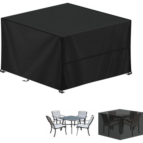 Housse Salon de Jardin Exterieur, Housses Table de Jardin 420D Oxford Bâche Table Jardin, Housse Protection Table Jardin, Imperméable Housses pour Table de Jardin, Carré, 140x140x90cm (1/5)