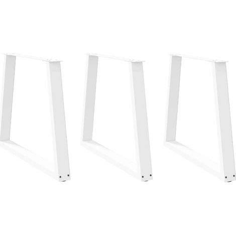Esstisch Beine V-Form 3 Stück Weiß 80x(72-73,3) cm Stahl