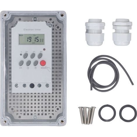 Minuterie de pompe de piscine, boîte numérique étanche, interrupteur de contrôle de temps Programmable pour chauffage, moteur de Spa, AC 220V (1/5)
