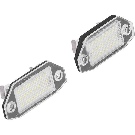 Phares de plaque d'immatriculation LED blanc 12V-24V, plastique, plug-and-play, compatibles Ford Focus et C-MAX 2003-2018. (1/4)