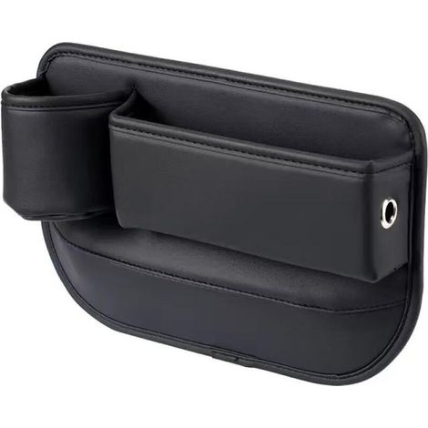 (Siège conducteur) Sac de rangement latéral pour siège auto, sac de rangement pour voiture avec porte-gobelet, sac de rangement pour siège - noir (1/4)