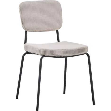 Sedia Juno in tessuto colore taupe e struttura in metallo nero (1/4)