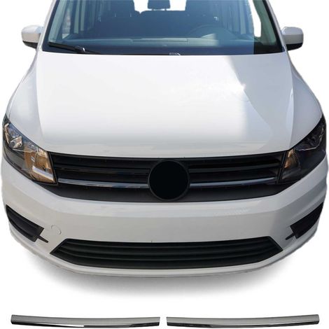 Moulure de Grille de Calandre Compatible avec VW Caddy 2015-2020, Garniture Baguette de Calandre en Acier Inoxydable Argent Foncé (1/5)