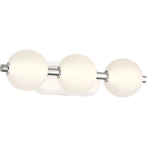 Applique bagno nichel lucido sfere vetro LED 27W Palmas (1/5)