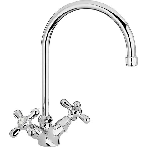 PAINI LIBERTY Rubinetto lavello cucina con manopole a stella croce stile classico retrò cucina vittoriano 17CR572 (1/4)