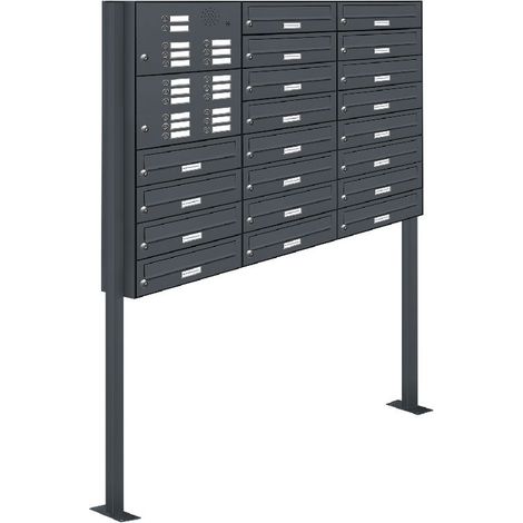 20er Briefkasten Standanlage Freistehend RAL 7016 Anthrazit Klingel (1/5)
