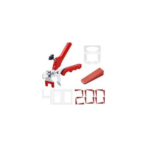 601 Pièces kit de Nivellement pour Carrelage 2mm avec 400 Croisillon Carrelage Autonivelant 200 Cale Carrelage Réutilisable et 1 Pince Kit de Niveleur Carrelage pour le Bricolage et les Professionnels