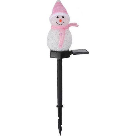 Stück Solar-Gartenleuchte für den Außenbereich, Schneemannform, Bodeneinstecklampe (Rosa)-45X5X5CM-Pink (1/3)