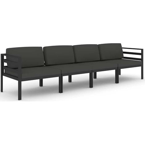 Maison Exclusive - Set muebles de jardín 4 pzas y cojines alumini (1/5)